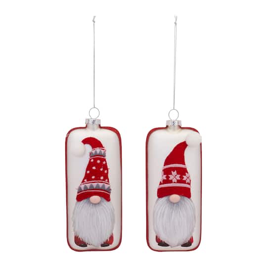 12ct. 6" Gnome Glass Ornaments